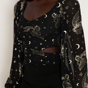 Blackmilk Pegasus in the Sky Long Sleeve Tie Top
